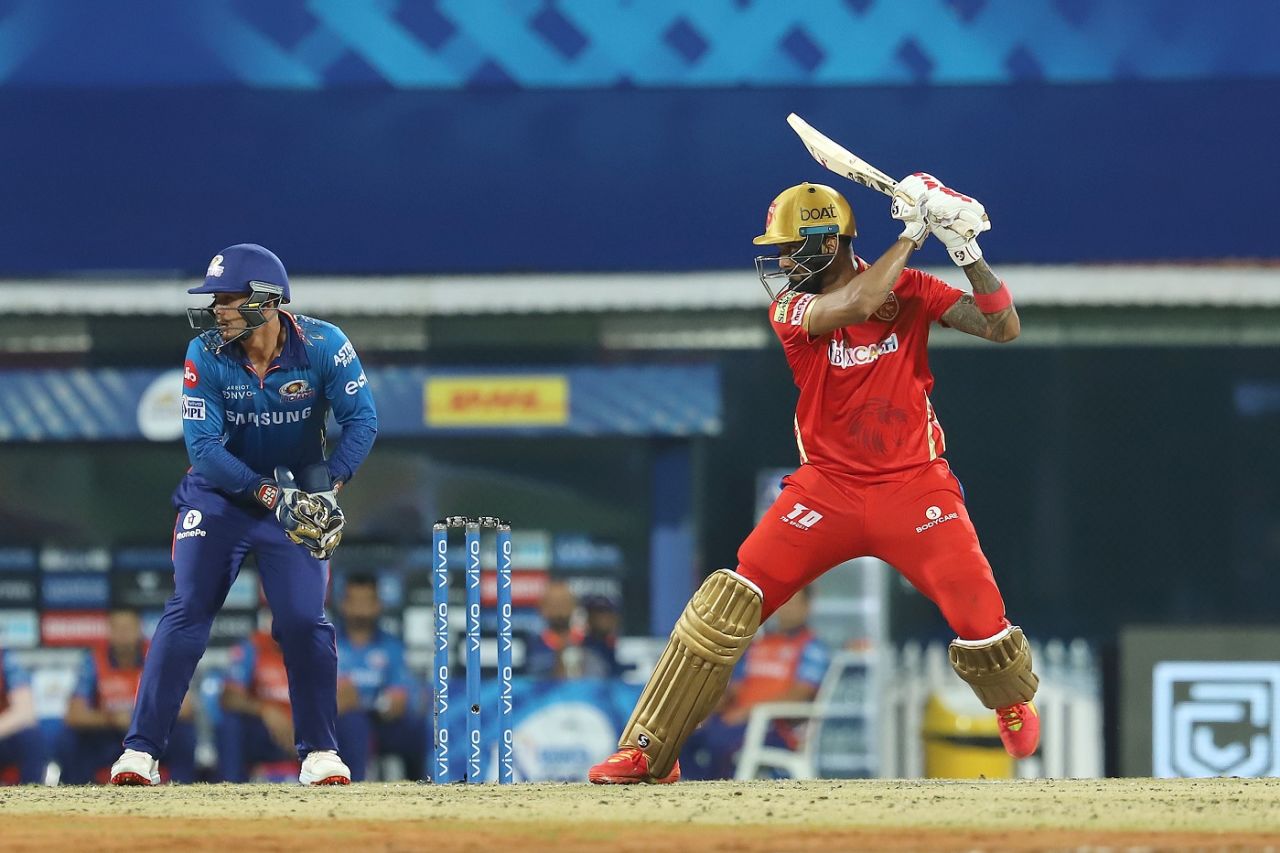 KL Rahul plays a cut shot, Punjab Kings vs Mumbai Indians, IPL 2021, Chennai, April 23, 2021