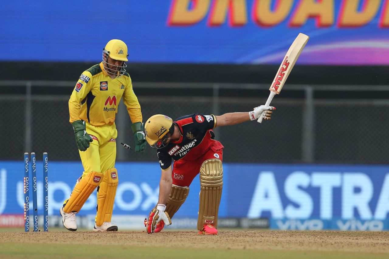 AB de Villiers is foxed by Ravindra Jadeja, Chennai Super Kings vs Royal Challengers Bangalore, IPL 2021, Mumbai, April 25, 2021