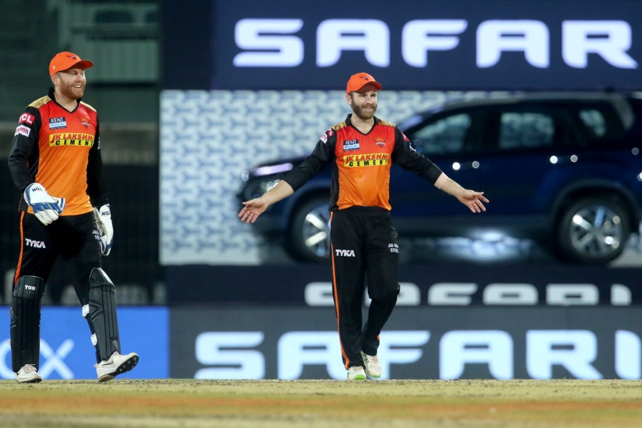 Jonny Bairstow and Kane Williamson take a breather, Delhi Capitals vs Sunrisers Hyderabad, IPL 2021, Chennai, April 25, 2021