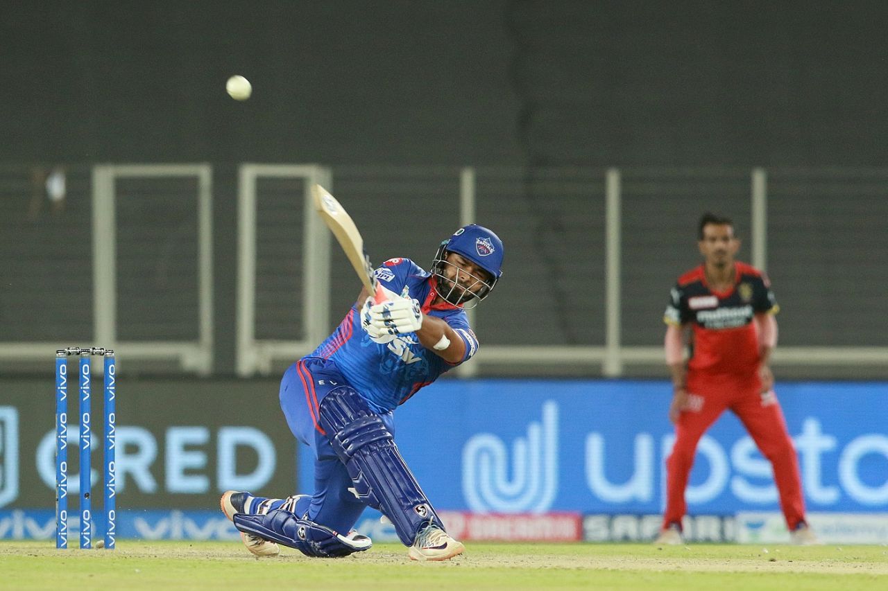 Rishabh Pant plays a slog sweep, Delhi Capitals vs Royal Challengers Bangalore, IPL 2021, Ahmedabad, April 27, 2021