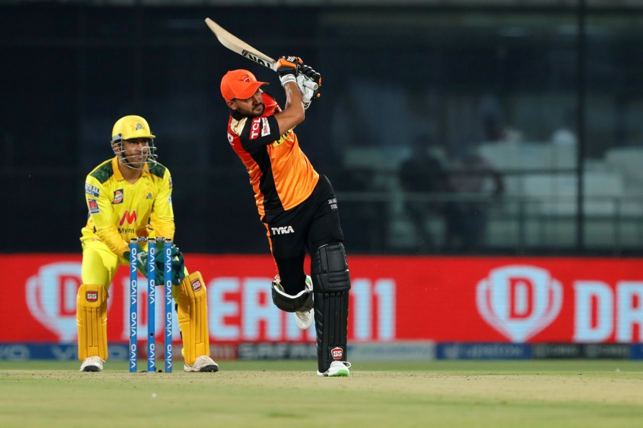 Manish Pandey got to a fifty from 35 balls, Chennai Super Kings vs Sunrisers Hyderabad, IPL 2021, Delhi, April 28, 2021