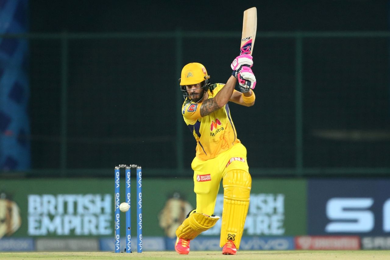 Faf du Plessis strokes his way to his third successive fifty-plus score, Chennai Super Kings vs Sunrisers Hyderabad, IPL 2021, Delhi, April 28, 2021
