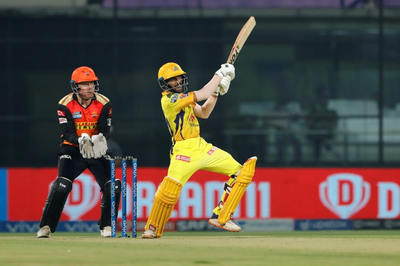 Ruturaj Gaikwad pivots and pulls, Chennai Super Kings vs Sunrisers Hyderabad, IPL 2021, Delhi, April 28, 2021