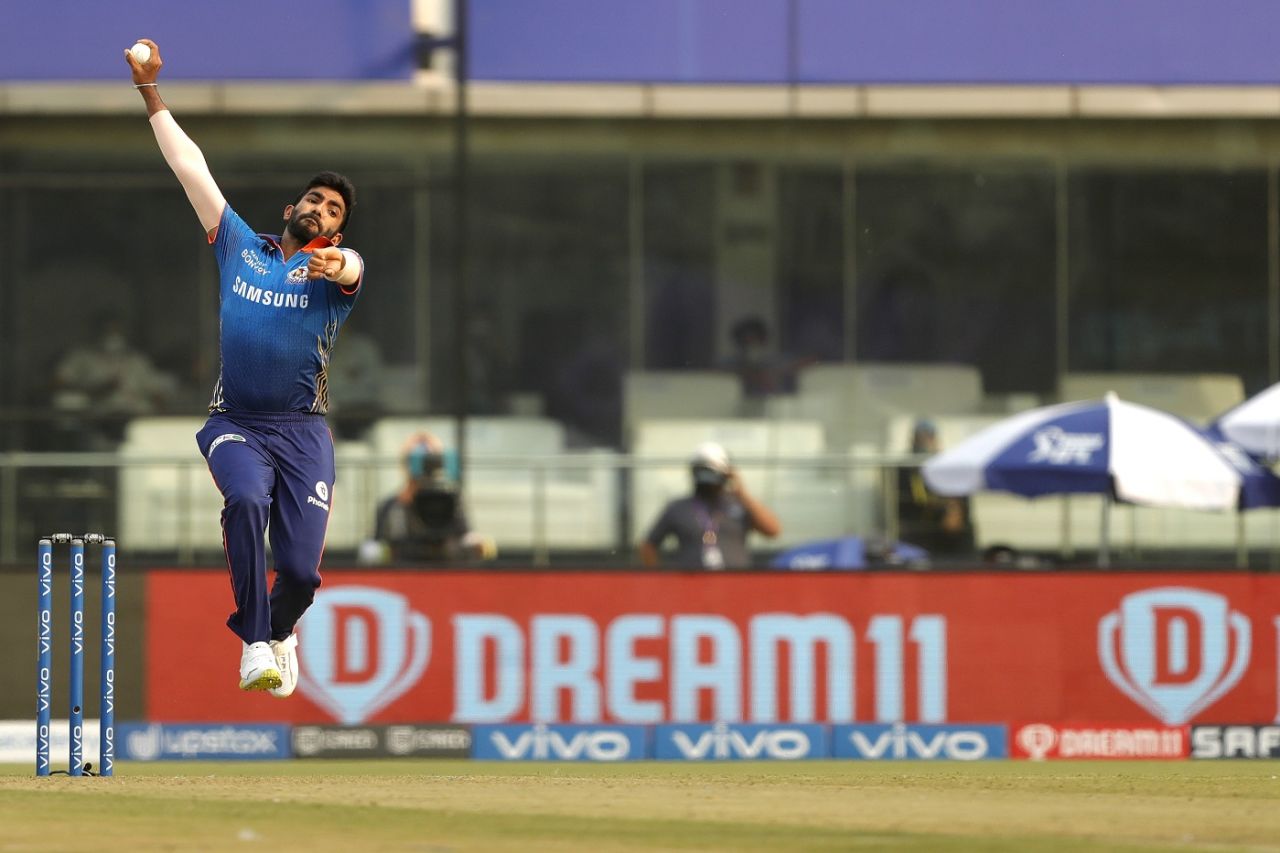 Jasprit Bumrah conceded just nine runs in two overs at the death, Mumbai Indians vs Rajasthan Royals, IPL 2021, Delhi, April 29, 2021