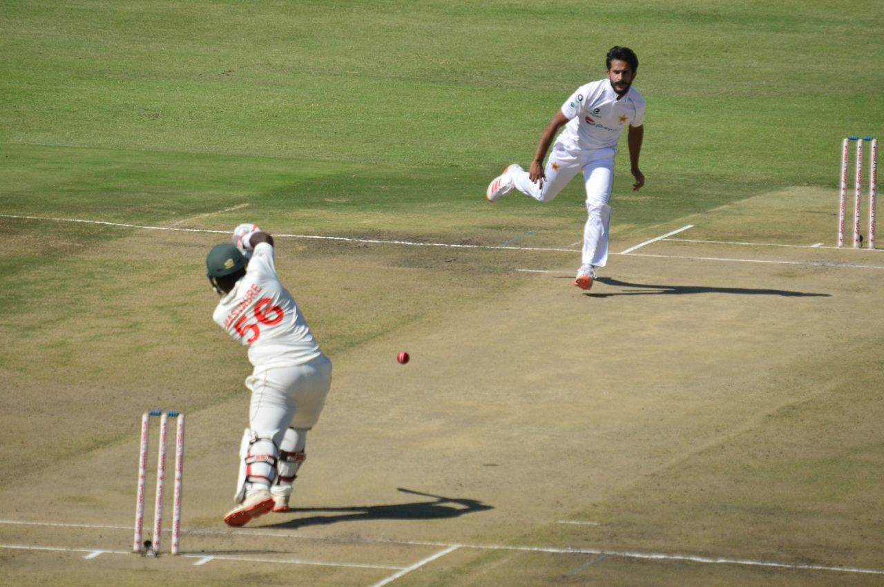 Hasan Ali ripped through the Zimbabwe line-up, Zimbabwe vs Pakistan, 1st Test, Harare, 1st day, April 29, 2021