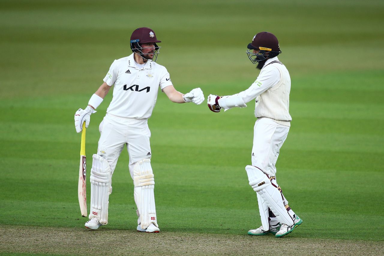 Rory Burns and Hashim Amla put on a century stand, Surrey vs Hampshire, LV= County Championship, The Kia Oval, 1st day, April 29, 2021