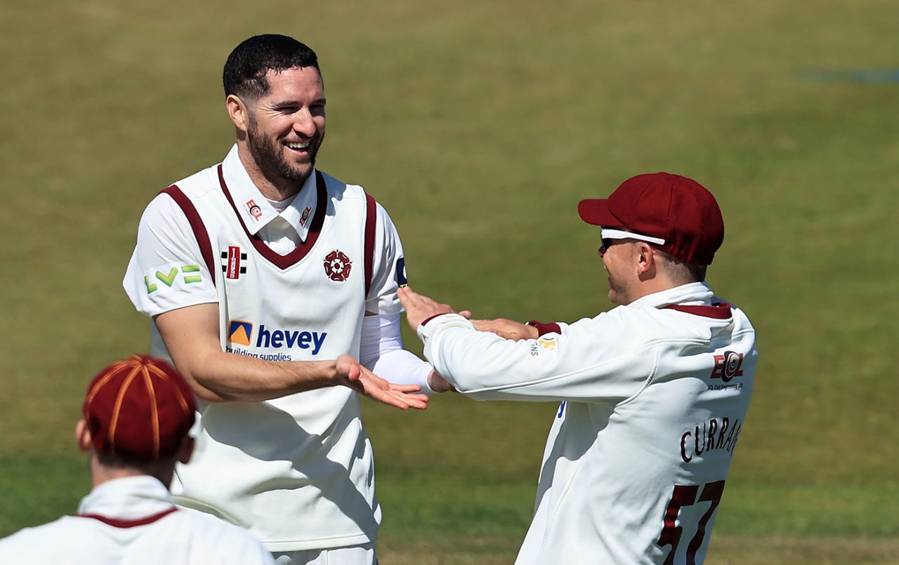 Wayne Parnell takes the acclaim, Northamptonshire v Glamorgan, LV= County Championship, April 22, 2021