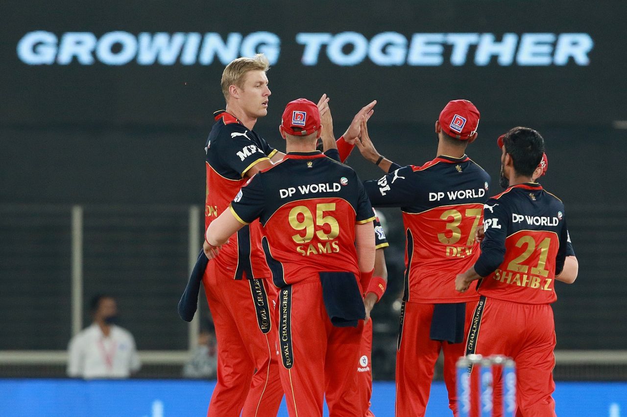 Kyle Jamieson celebrates after dismissing Prabhsimran Singh, Punjab Kings vs Royal Challengers Bangalore, IPL 2021, Ahmedabad, April 30, 2021