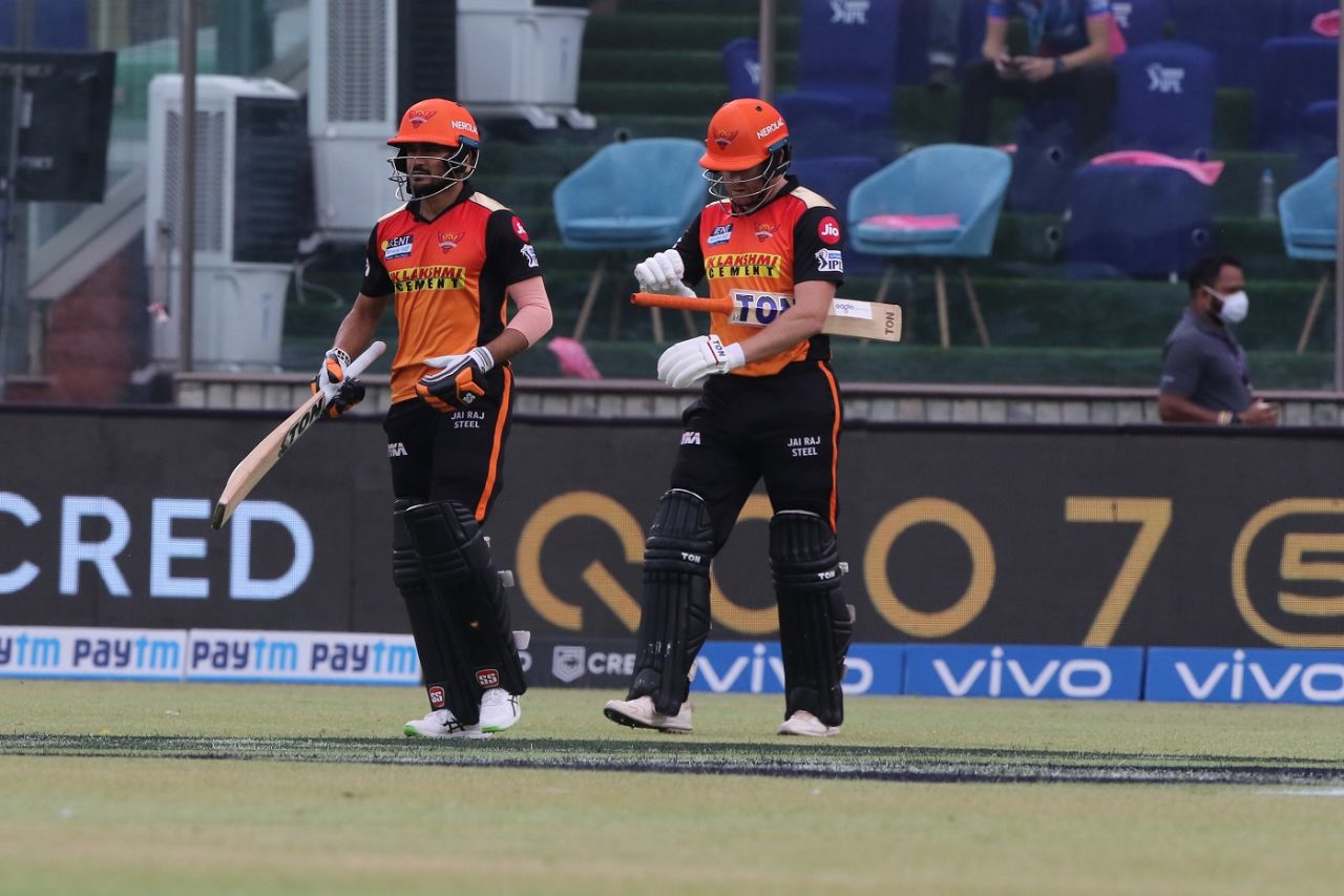 Manish Pandey opened the batting with Jonny Bairstow in the absence of David Warner, Rajasthan Royals vs Sunrisers Hyderabad, IPL 2021, Delhi, May 2, 2021
