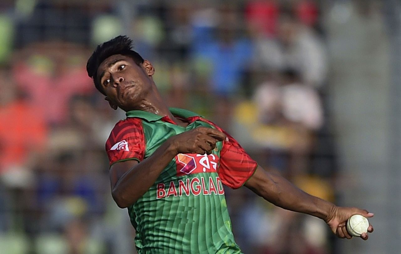 The younger version: Mustafizur Rahman in action during 2015, Bangladesh vs India, Dhaka, June 21, 2015