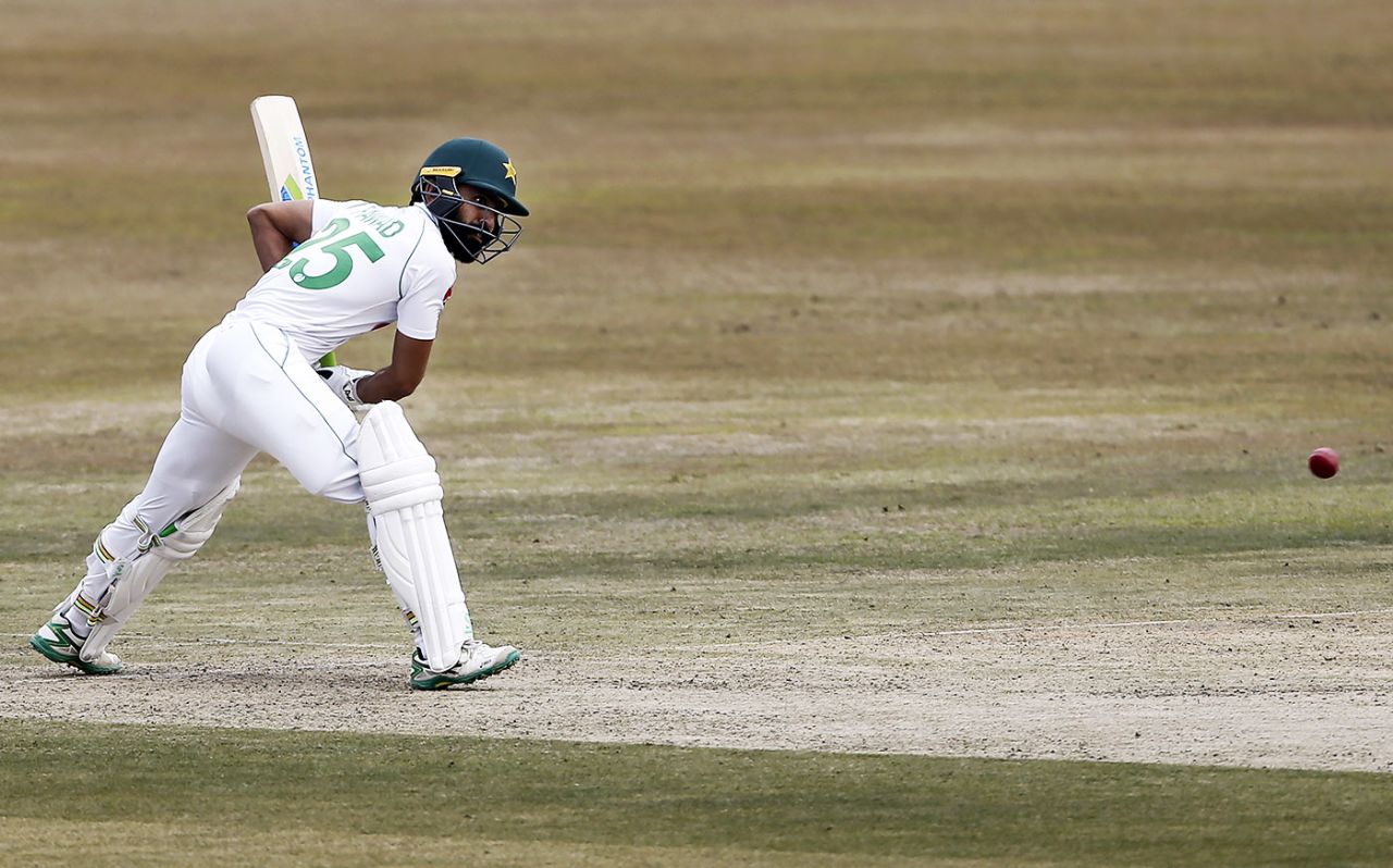 Fawad Alam shapes up to drive, Pakistan v South Africa, 2nd Test, Rawalpindi, 1st day, February 4, 2021