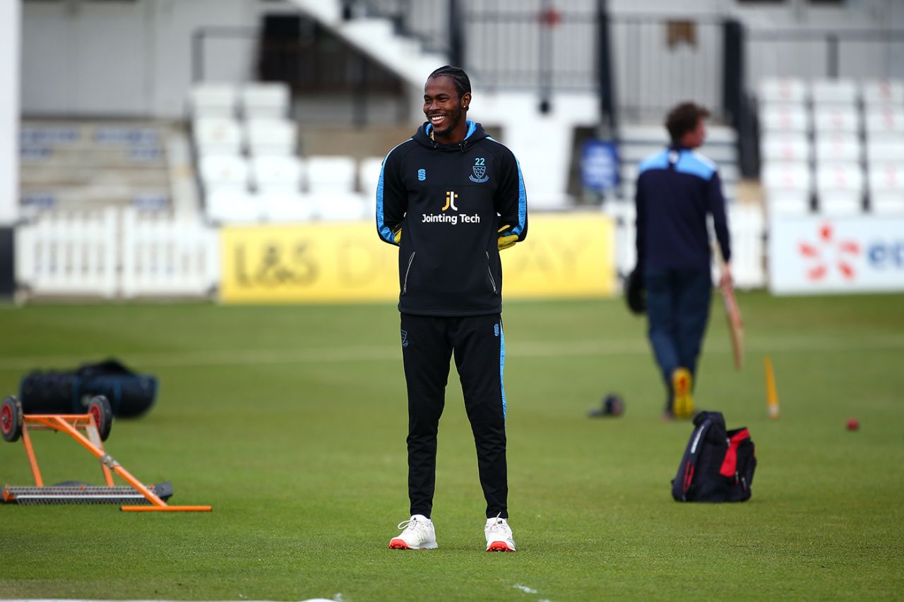 Jofra Archer made his comeback from injury for Sussex's 2nd XI, Sussex 2nd XI vs Surrey 2nd XI, Hove, May 4, 2021