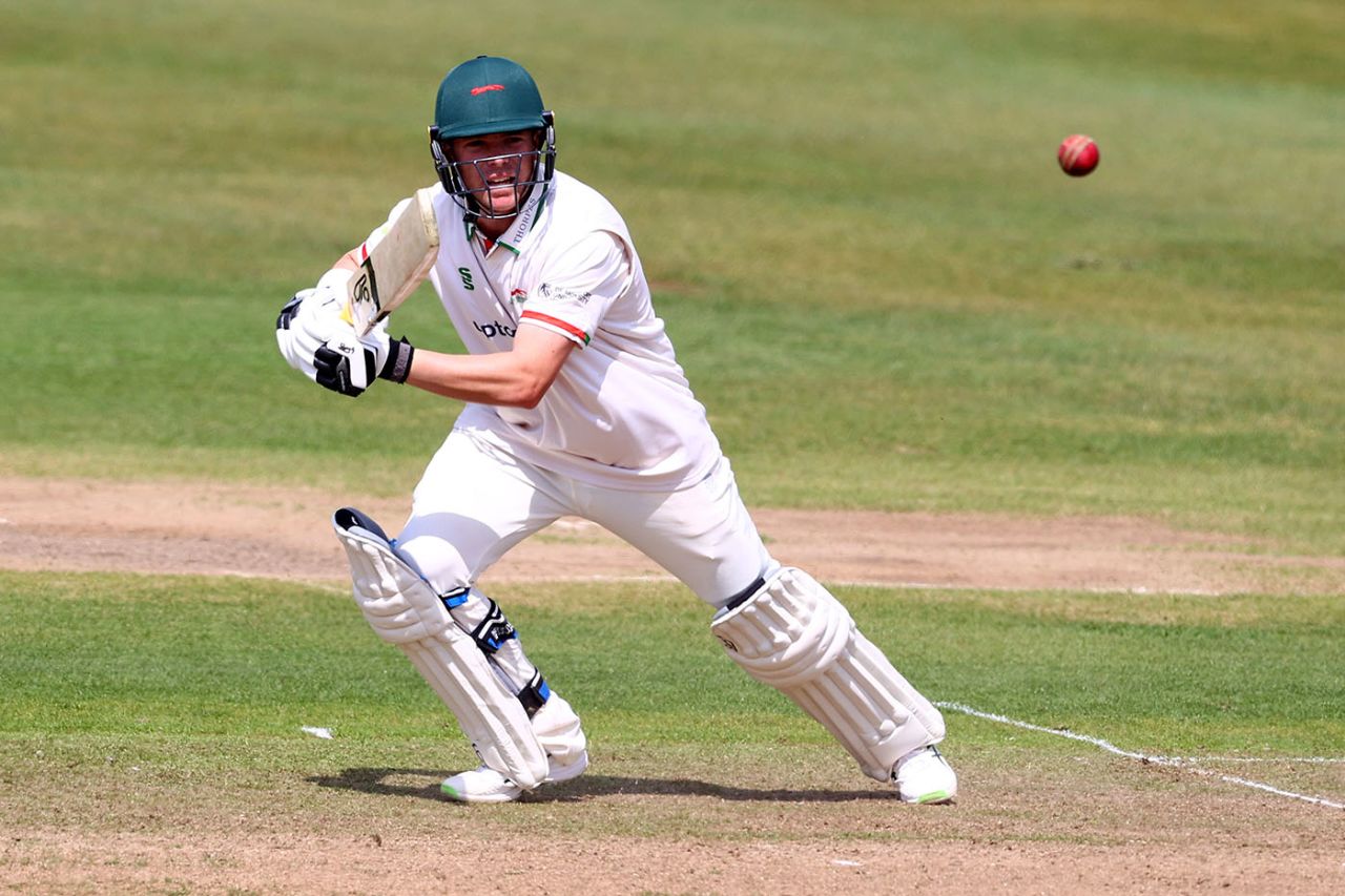 Marcus Harris plays to the offside, LV Insurance County Championship, Gloucestershire vs Leicestershire, day 1, Bristol County Ground, April 29, 2021