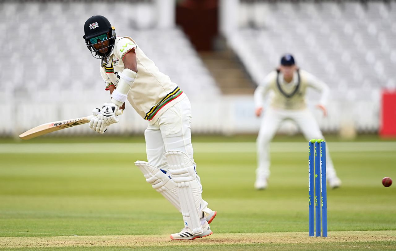 Kraigg Brathwaite plays to the leg side, LV= Insurance County Championship, Middlesex vs Gloucestershire, day 2, Lord's, May 07, 2021