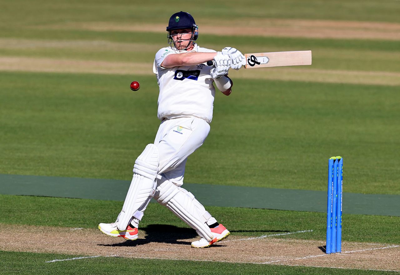 Dan Douthwaite pulls, LV=Insurance County Championship, Northamptonshire vs Glamorgan, The County Ground, April 22, 2021 