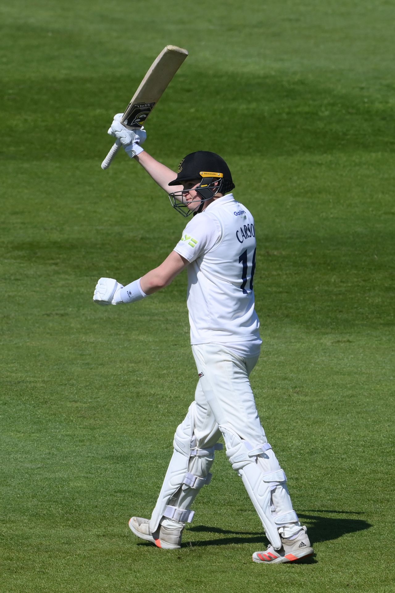 Jack Carson acknowledges the applause for his maiden first-class fifty, LV= Insurance County Championship, Sussex vs Northamptonshire, Hove, May 27, 2021