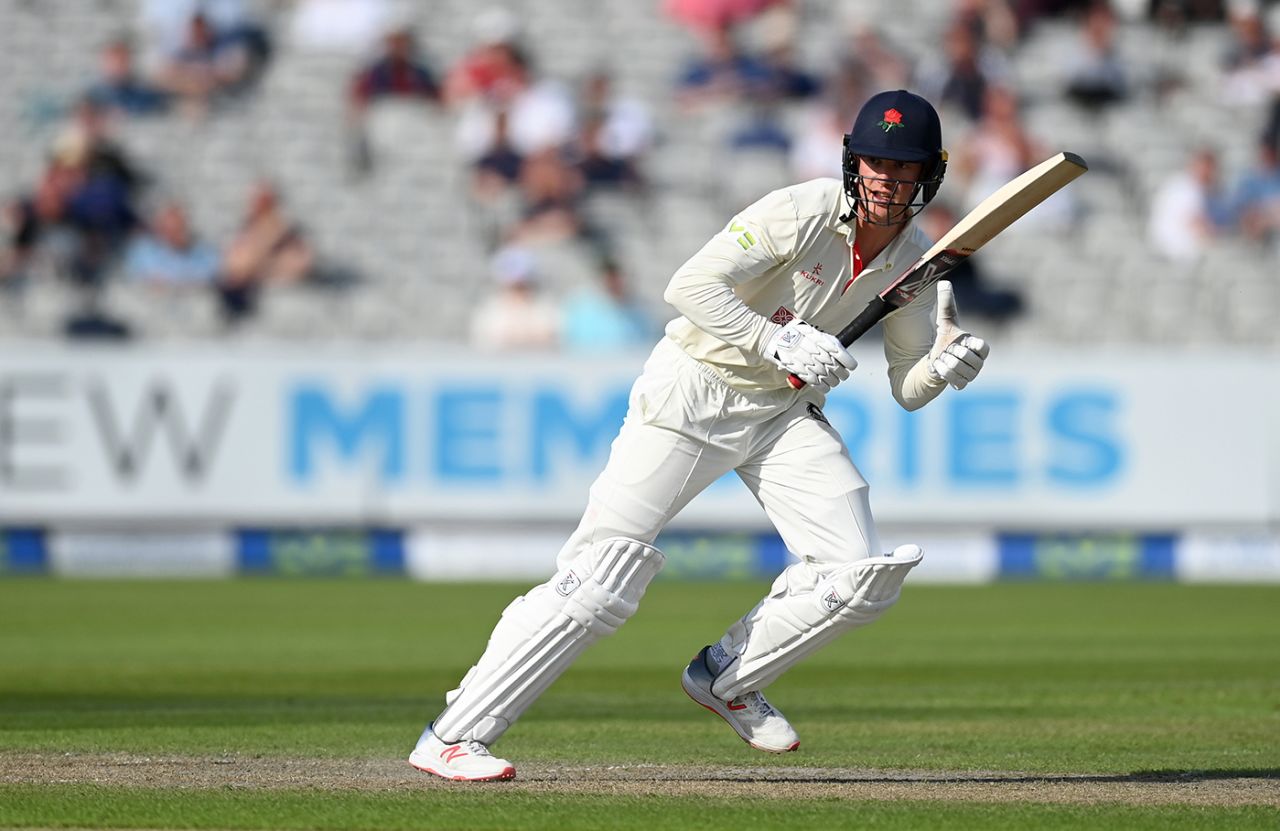 Keaton Jennings sets off for a run, LV= Insurance County Championship, Lancashire vs Yorkshire, day 1, Emirates Old Trafford, May 27, 2021