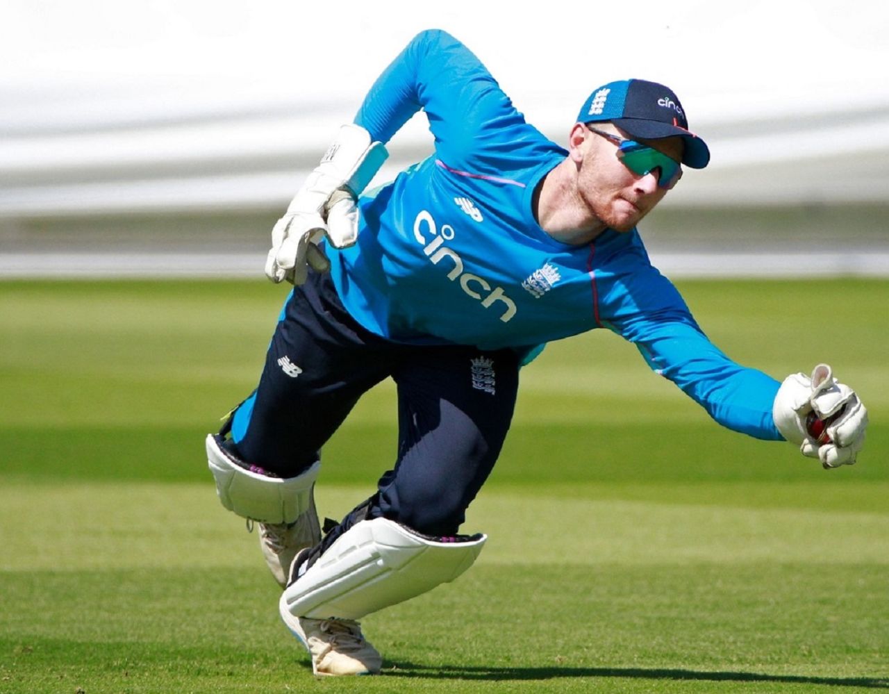 James Bracey in action at training, Lord's, May 31, 2021