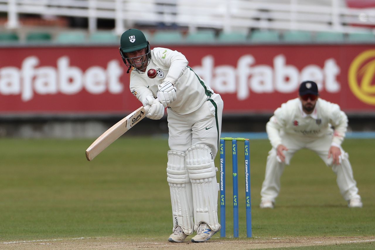Jake Libby shapes to strike, LV= County Championship, Durham vs Worcestershire, Emirates Riverside, 16 May 2021