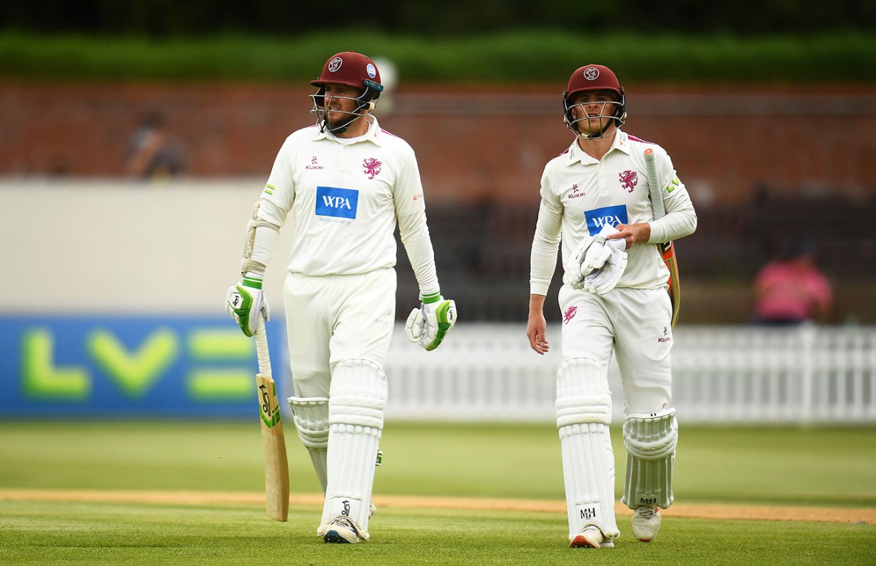 Steve Davies and Tom Abell built Somerset's lead, LV= Insurance County Championship, Somerset vs Hampshire, Taunton, June 5, 2021, Day 3, Taunton