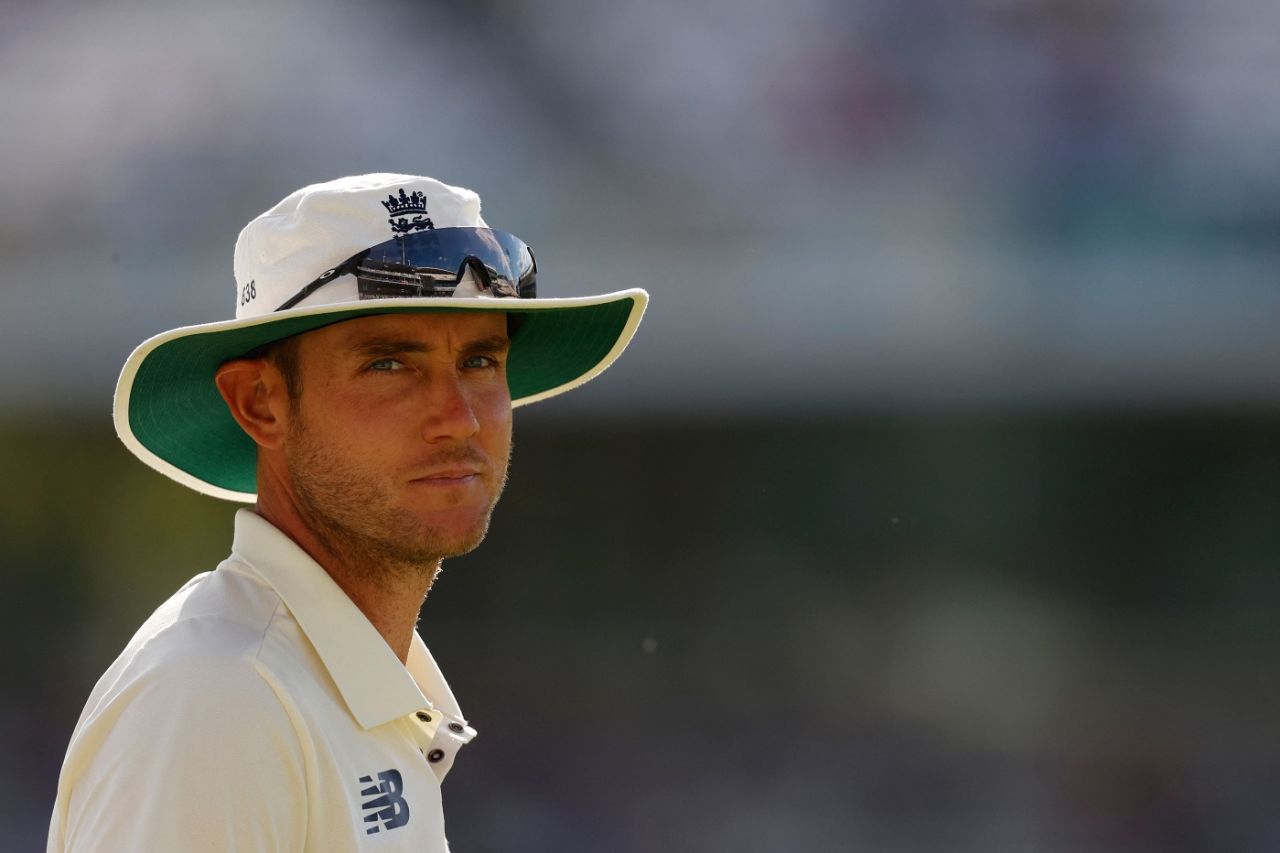 Stuart Broad looks on, England vs New Zealand, 1st Test, Lord's, 4th day, June 5, 2021
