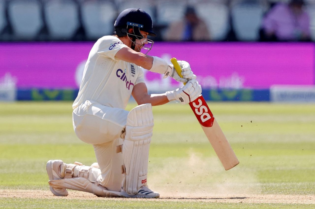Rory Burns plays one on the off side, England vs New Zealand, 1st Test, Lord's, 4th day, June 5, 2021