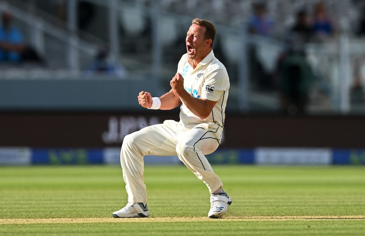 Neil Wagner is pumped after taking a wicket, England vs New Zealand, 1st Test, Lord's, 5th day, June 6, 2021