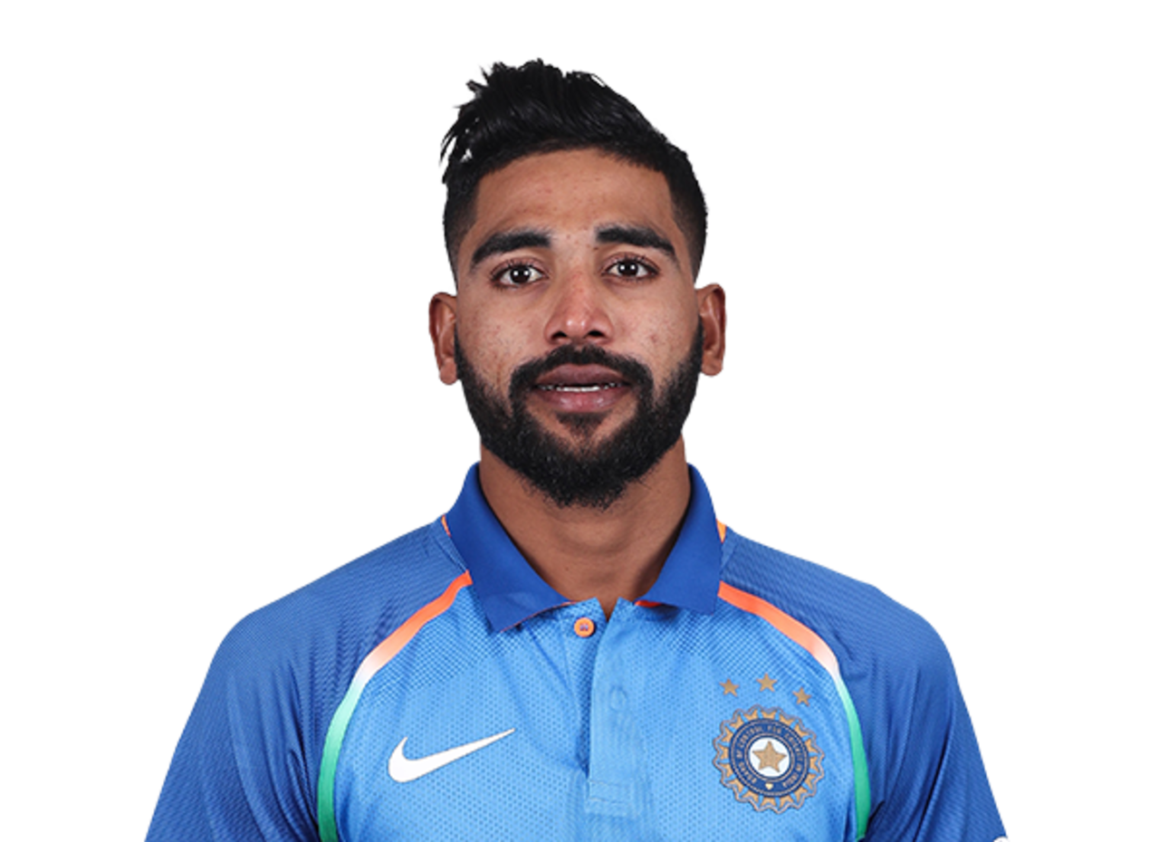 Mohammed Siraj player page headshot cutout, 2021