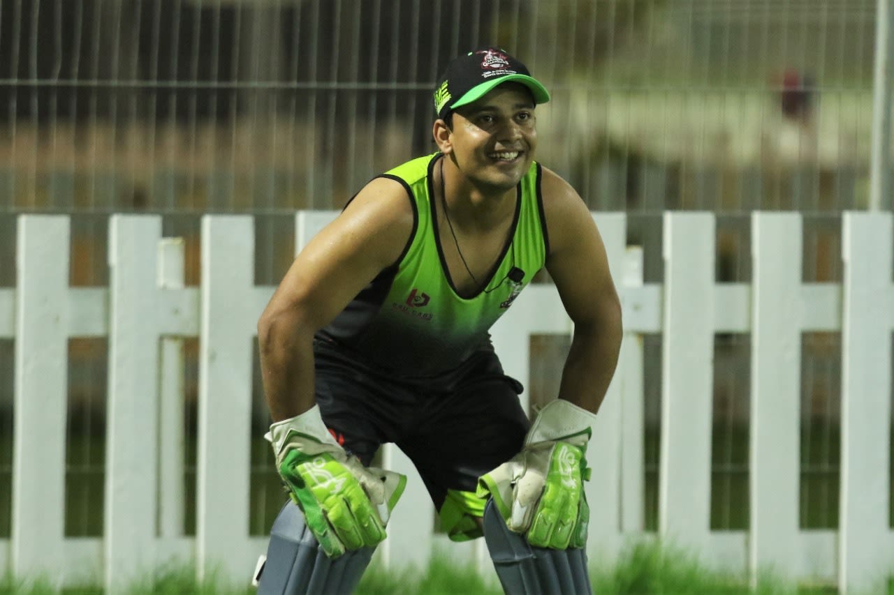 Zeeshan Ashraf takes part in a training session, Abu Dhabi, June 8, 2021