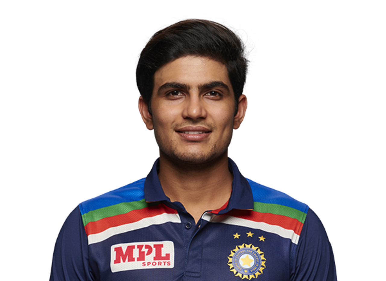 Shubman Gill player page headshot cutout, 2021