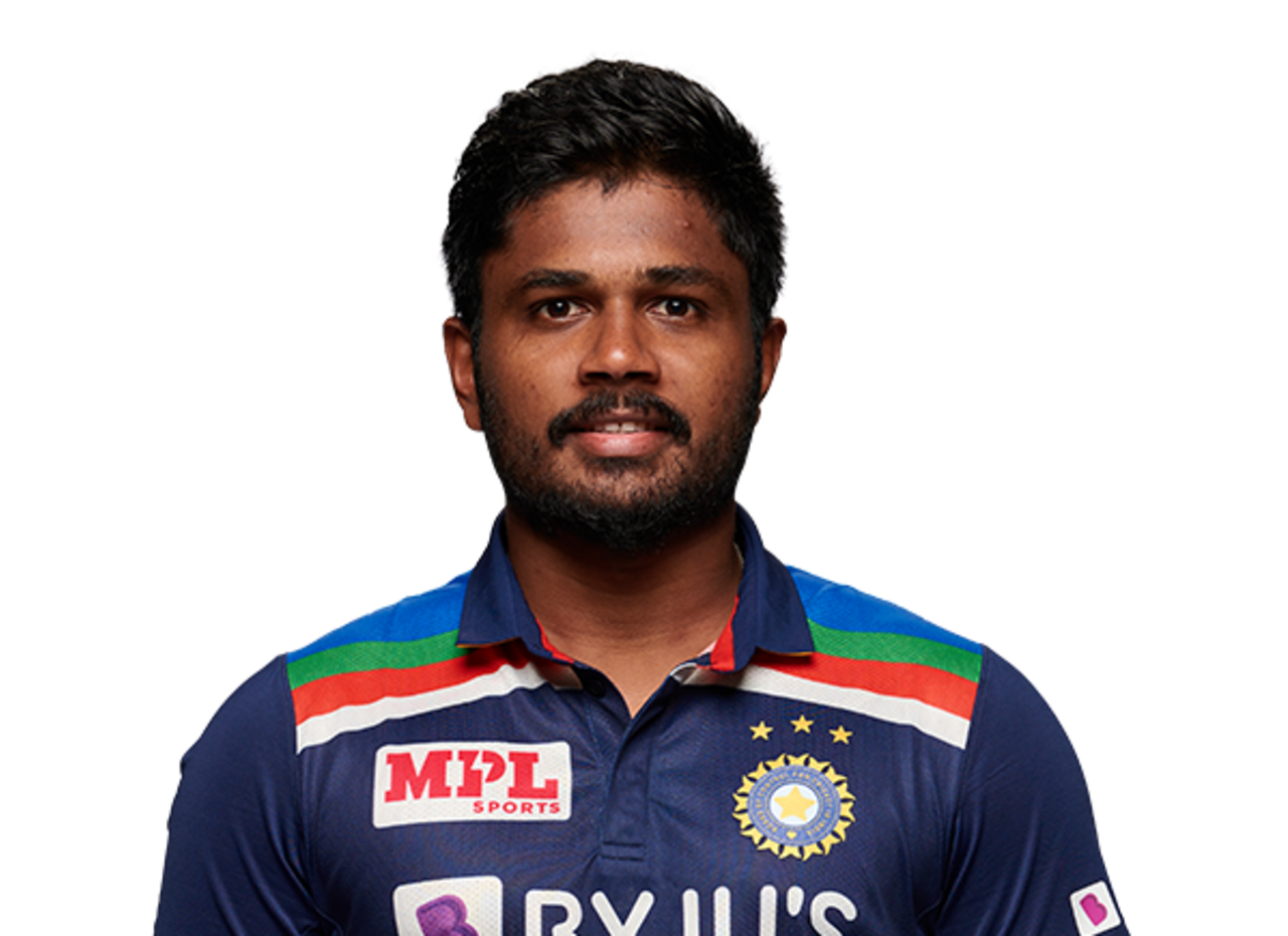 Sanju Samson player page headshot cutout, 2021