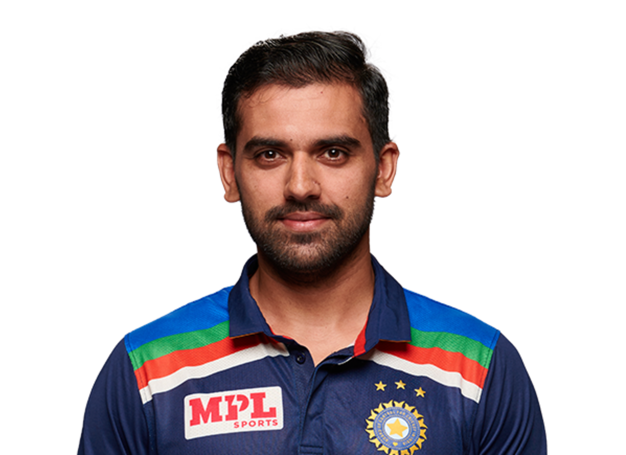 Deepak Chahar player page headshot cutout, 2021