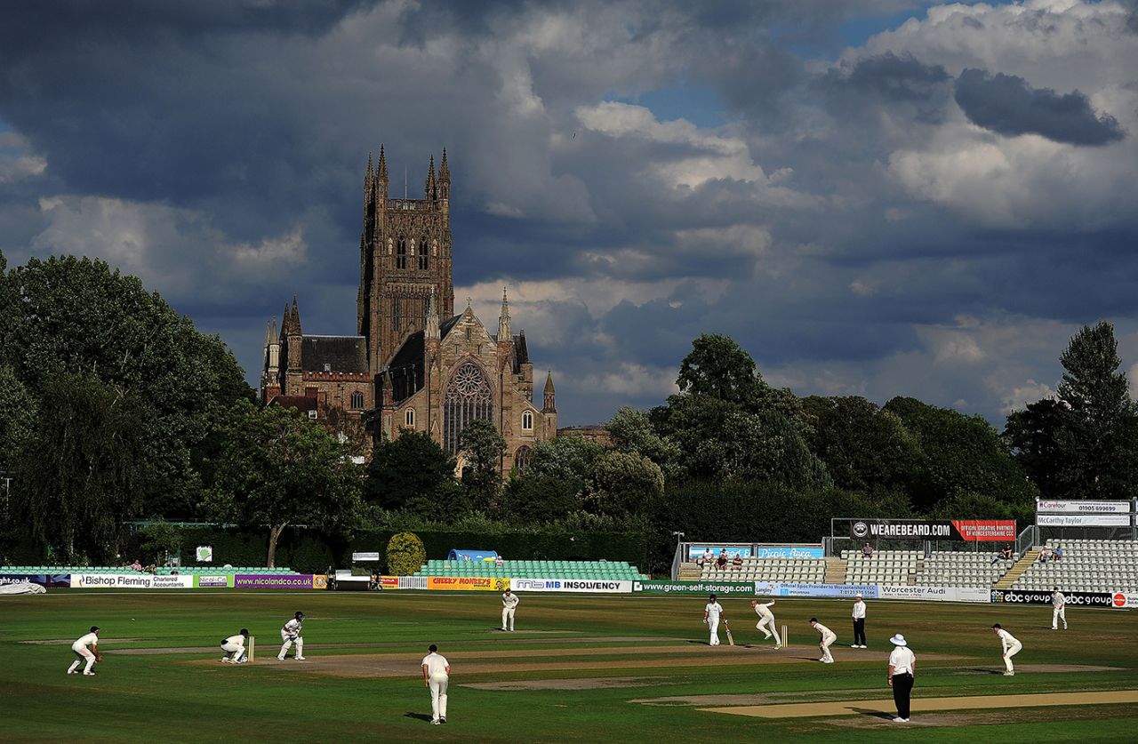 A general view of the Lions and India A game, England Lions v India A, Worcester, July 17, 2018