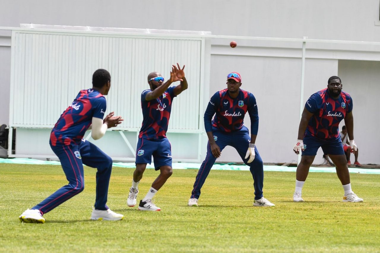 West Indies players take part in a training session, St Lucia, June 10, 2021