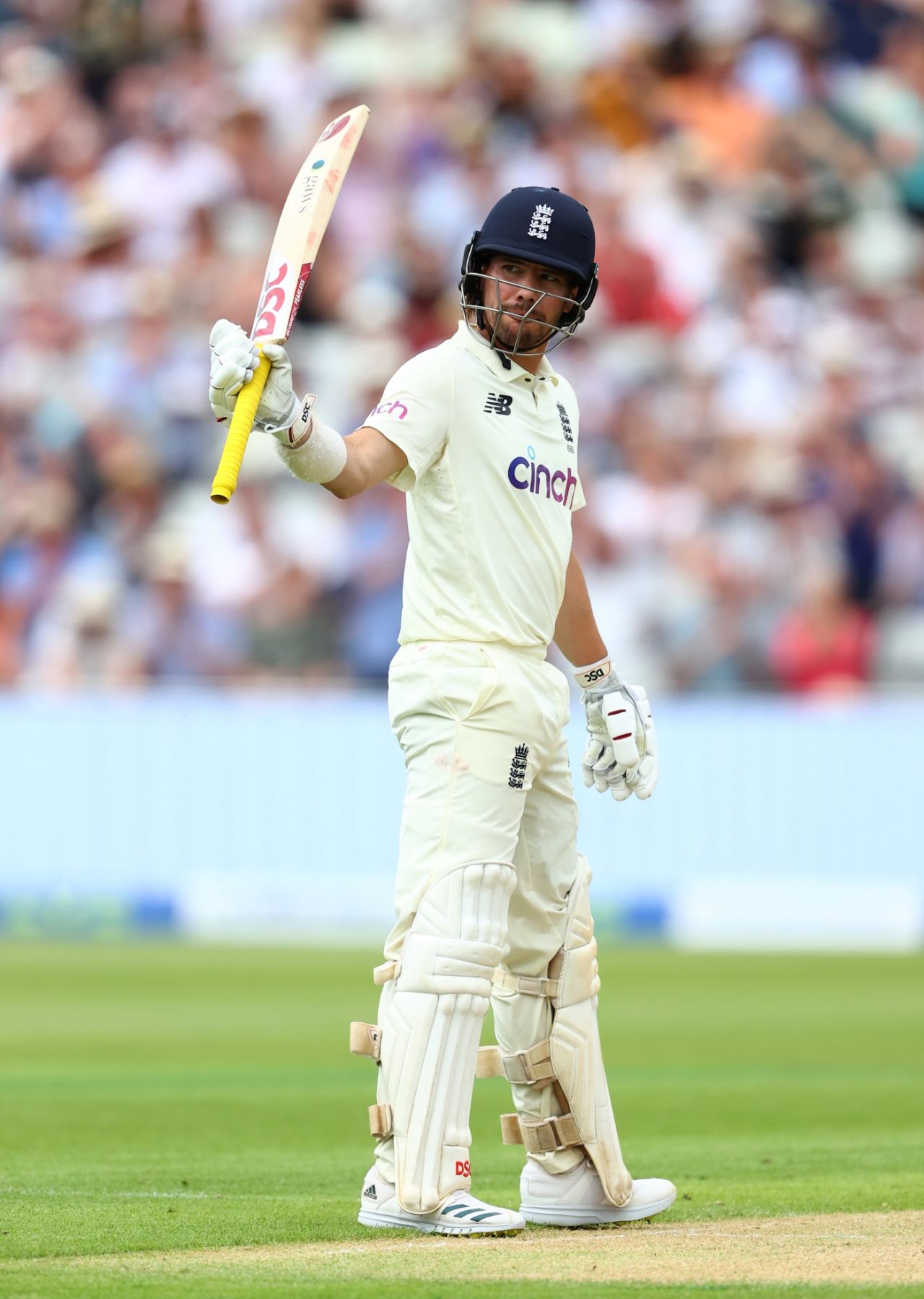 Rory Burns celebrates his half-century, England vs New Zealand, 2nd Test, Day 1, Birmingham, June 10, 2021