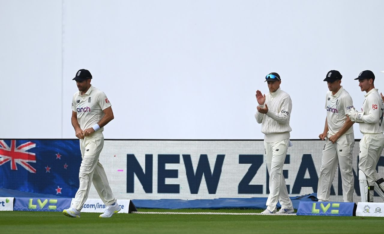 James Anderson leads the England team out, England vs New Zealand, 2nd Test, Birmingham, 2nd day, June 11, 2021