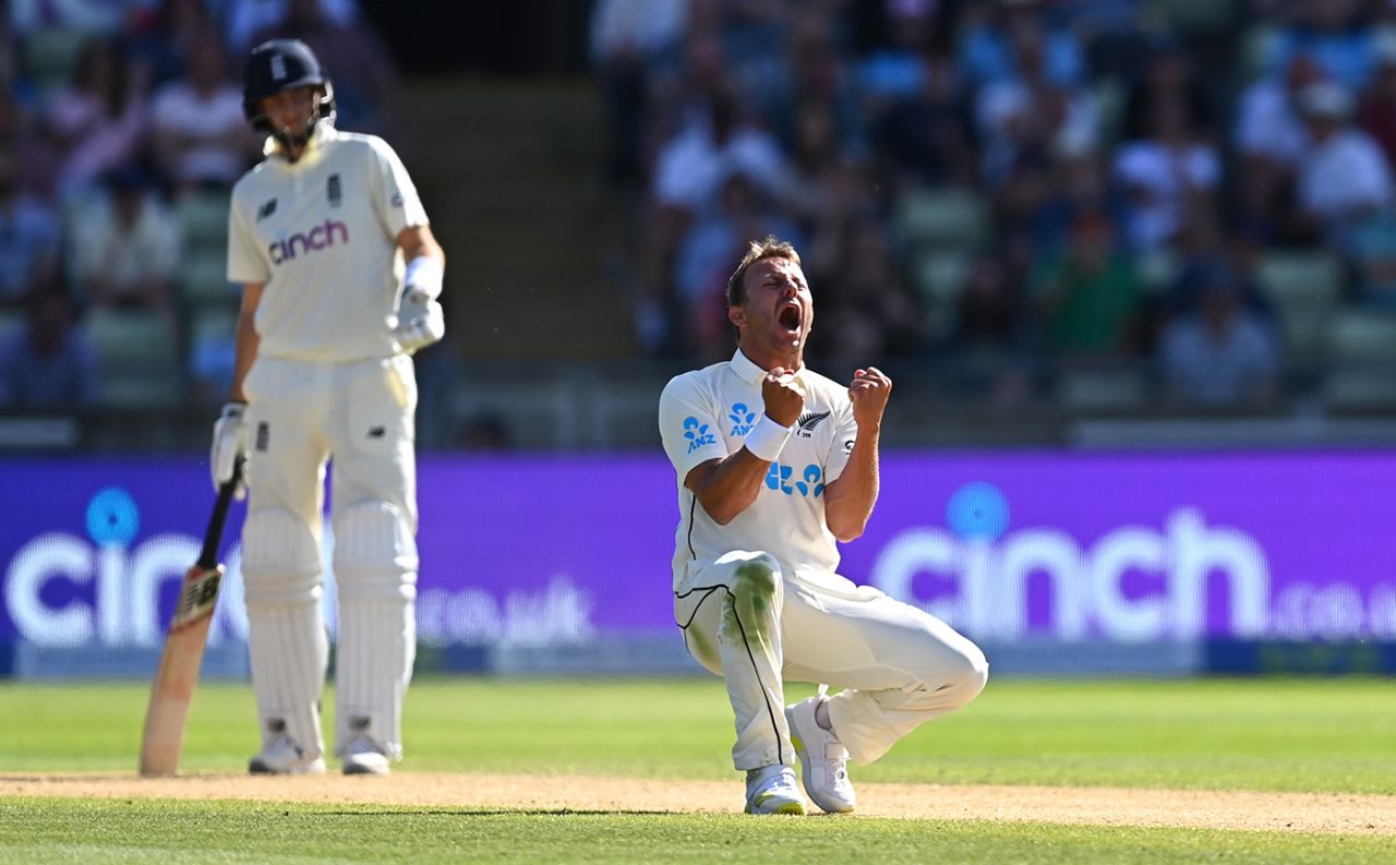 Neil Wagner bellows in triumph, England vs New Zealand, 2nd Test, Edgbaston, 3rd day, June 12, 2021