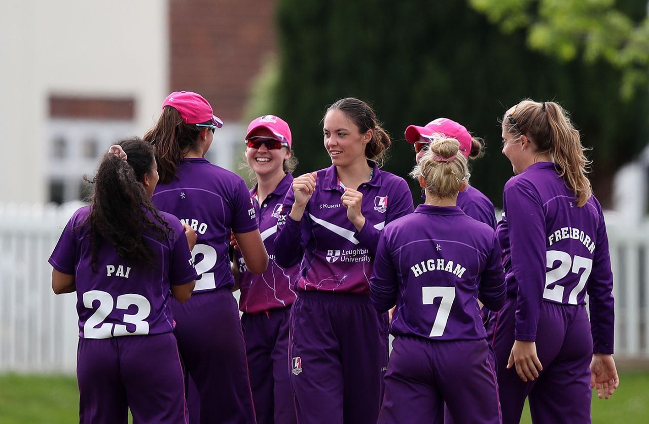 Teresa Graves celebrates with her team-mates, Rachael Heyhoe Flint Trophy, Thunder vs Lightning, Chester, June 06, 2021