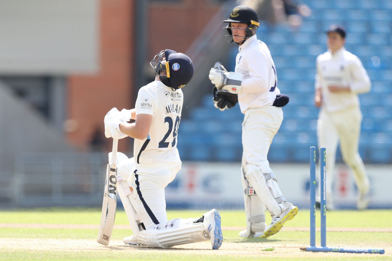 Dawid Malan is disappointed at getting bowled out for 199, 3rd day, Yorkshire vs Sussex, County Championship, Headingley, June 5, 2021