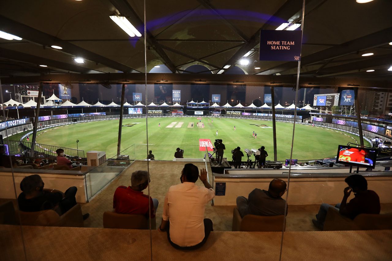 A general view of the Sharjah stadium from the stands, Kings XI Punjab v Rajasthan Royals, IPL 2020, Sharjah, September 27, 2020