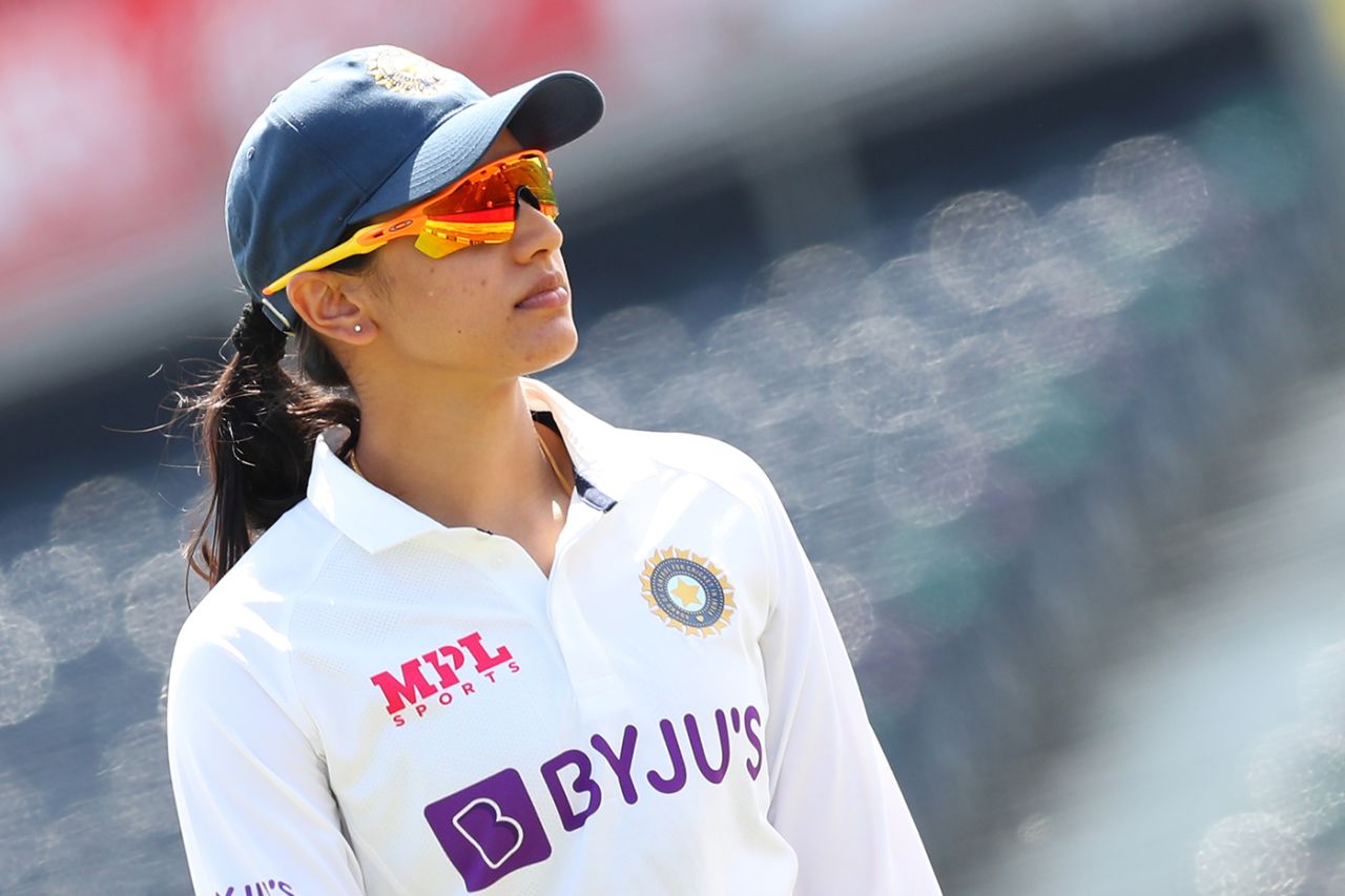 Smriti Mandhana watches on, England Women vs India Women, Only Test, Bristol, 1st day, June 16, 2021