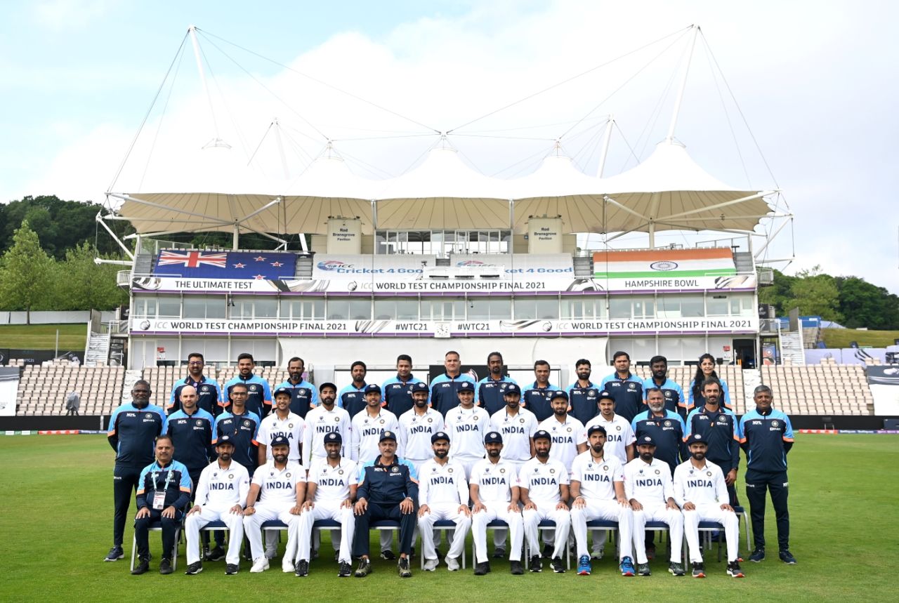 The India contingent - players and support staff - ahead of the inaugural WTC final, India vs New Zealand, World Test Championship, final, Southampton, June 17, 2021