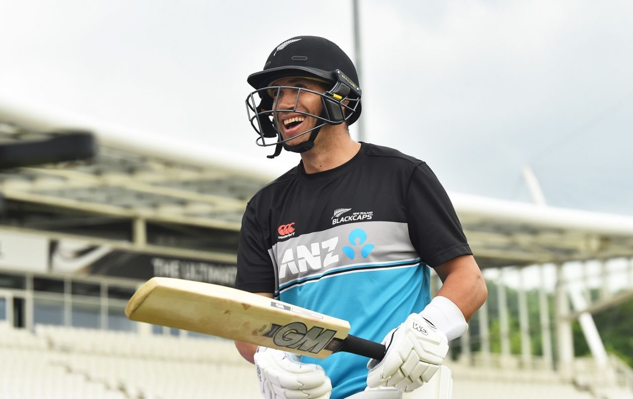 Ross Taylor has a laugh during a training session, Southampton, June 17, 2021