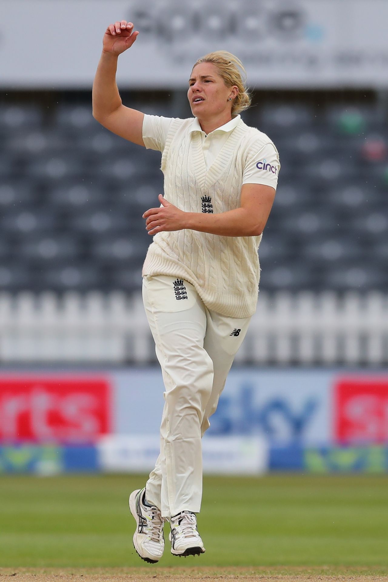 Katherine Brunt struck either side of lunch on day three, England v India, only Women's Test, Bristol, 3rd day, June 18, 2021