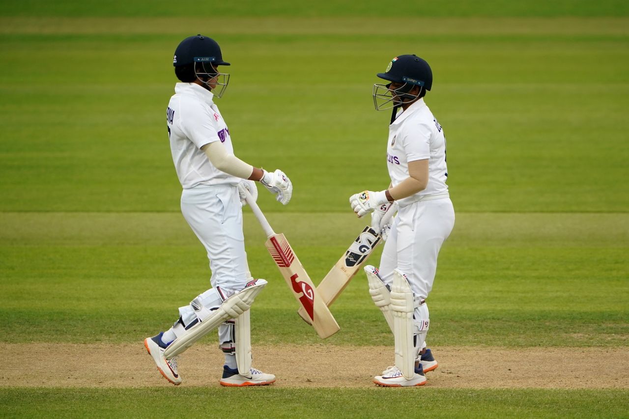 Shafali Verma and Deepti Sharma gave India a solid start after they were asked to follow-on, England v India, only Women's Test, Bristol, 3rd day, June 18, 2021