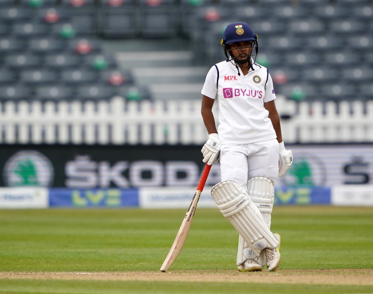 Punam Raut dug in for India in their second innings, England v India, only Women's Test, Bristol, 4th day, June 19, 2021