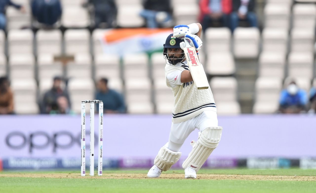 Virat Kohli got off the mark with a classy drive through the covers, India vs New Zealand, World Test Championship (WTC) final, 2nd day, Southampton, June 19, 2021