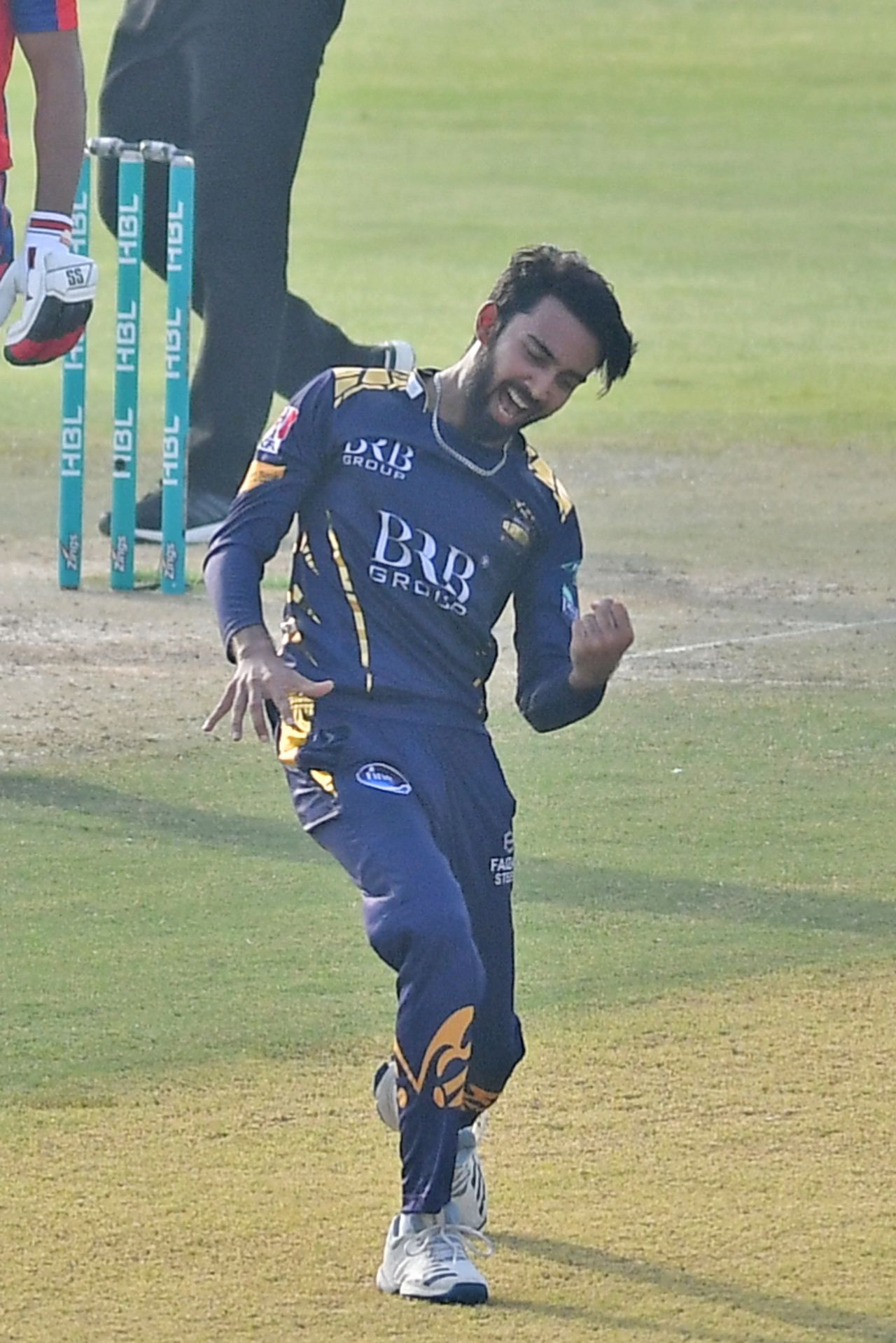 Arish Ali Khan celebrates a wicket, Karachi Kings vs Quetta Gladiators, PSL 2021, June 19, 2021