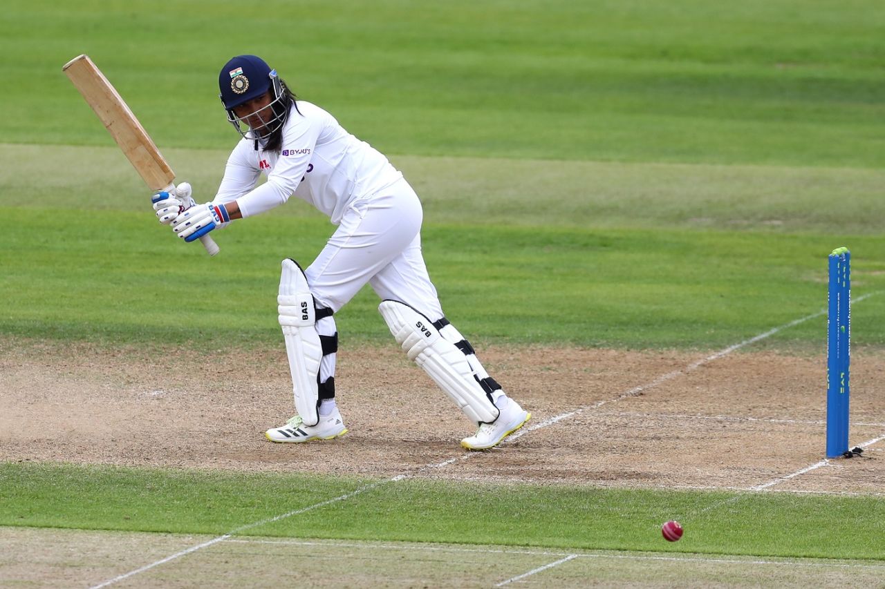 Sneh Rana led an inspired resistance in the second innings, England v India, only Women's Test, Bristol, 4th day, June 19, 2021