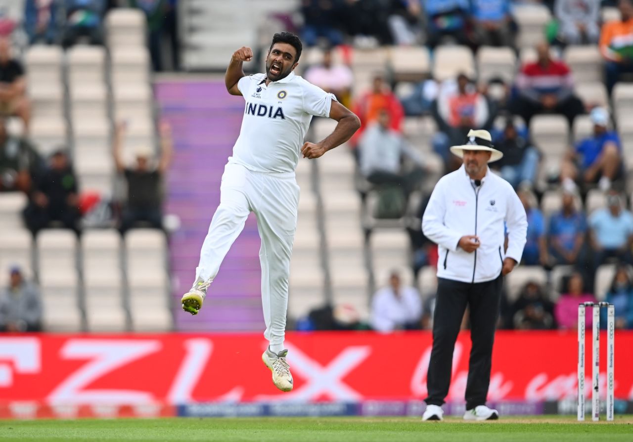 R Ashwin is pumped up after dismissing Tom Latham, India vs New Zealand, World Test Championship (WTC) final, 3rd day, Southampton, June 20, 2021